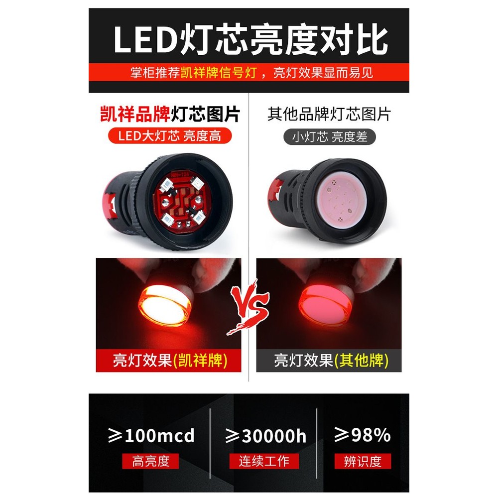 【電料 84】LED 指示燈 控制燈 燈號 22mm | 台灣現貨 開發票-thumb